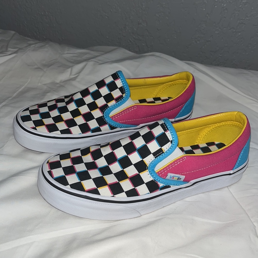 Multicolor Classic Slip-on Checkerboard Vans